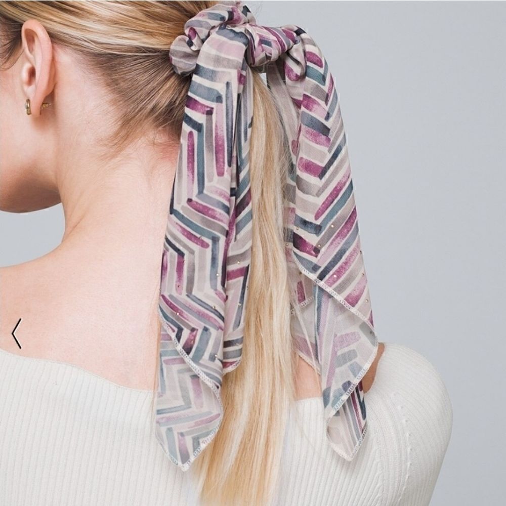 Whbm Convertible Chevron Painted Scrunchie
